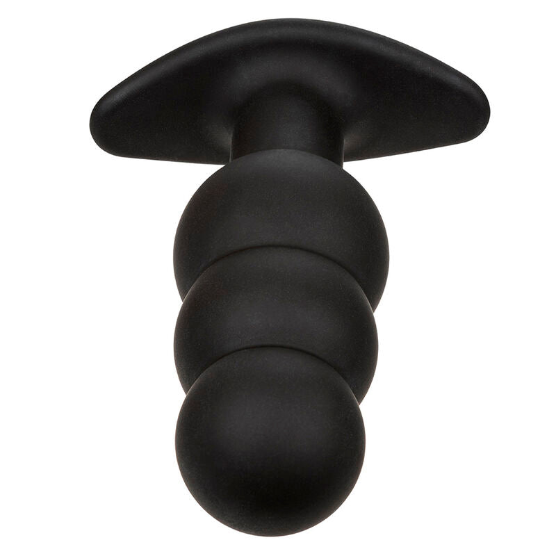 CALEXOTICS - ROCK BOTTOM BEADED ANAL PLUG 10 VIBRATIONS SILICONE BLACK - My naughty haven #