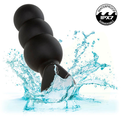 CALEXOTICS - ROCK BOTTOM BEADED ANAL PLUG 10 VIBRATIONS SILICONE BLACK - My naughty haven #