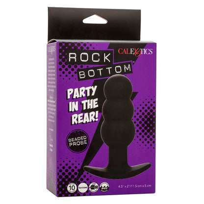 CALEXOTICS - ROCK BOTTOM BEADED ANAL PLUG 10 VIBRATIONS SILICONE BLACK - My naughty haven #