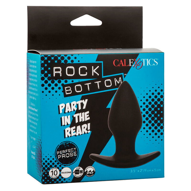 CALEXOTICS - ROCK BOTTOM PERFECT ANAL PLUG 10 VIBRATIONS SILICONE BLACK - My naughty haven #