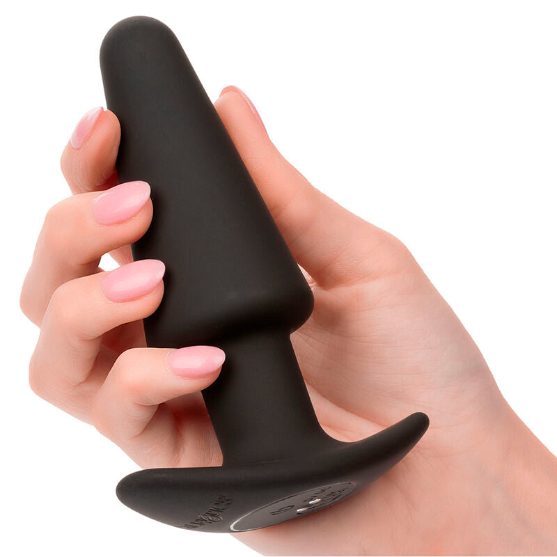 CALEXOTICS - ROCK BOTTOM TAPERED ANAL PLUG 10 VIBRACIONES SILICONE BLACK - My naughty haven #