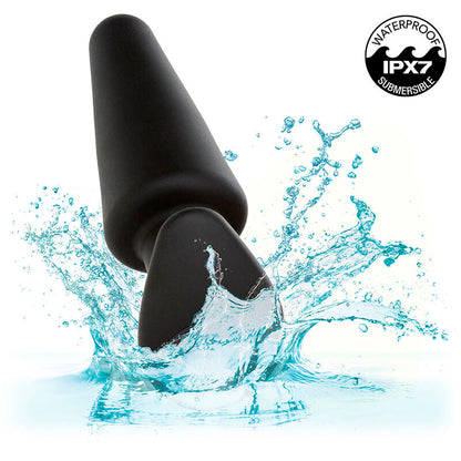 CALEXOTICS - ROCK BOTTOM TAPERED ANAL PLUG 10 VIBRACIONES SILICONE BLACK - My naughty haven #