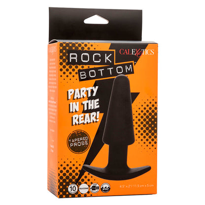 CALEXOTICS - ROCK BOTTOM TAPERED ANAL PLUG 10 VIBRACIONES SILICONE BLACK - My naughty haven #