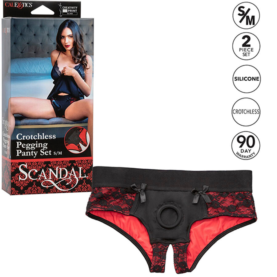 CALEXOTICS - SCANDAL SET OF CROTCHLESS PANTIES WITH DILDO SIZE S/M - My naughty haven #