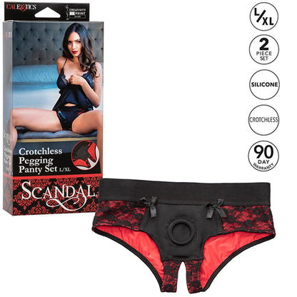 CALEXOTICS - SCANDAL SET OF CROTCHLESS PANTIES WITH DILDO SIZE S/M - My naughty haven #