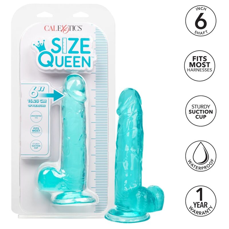 CALEXOTICS - SIZE QUEEN DILDO BLUE 15.3 CM - My naughty haven #