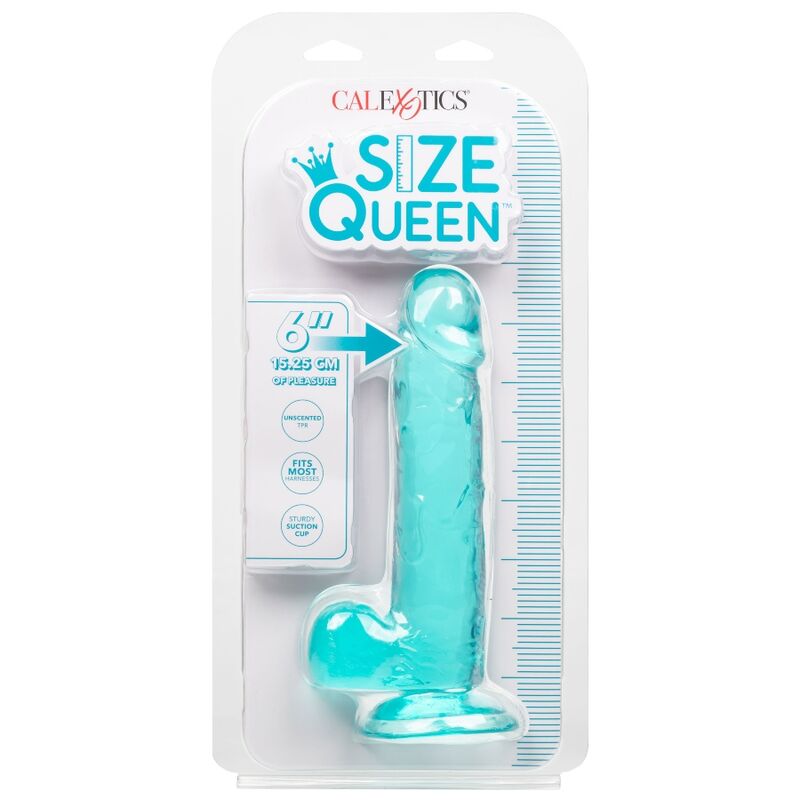 CALEXOTICS - SIZE QUEEN DILDO BLUE 15.3 CM - My naughty haven #