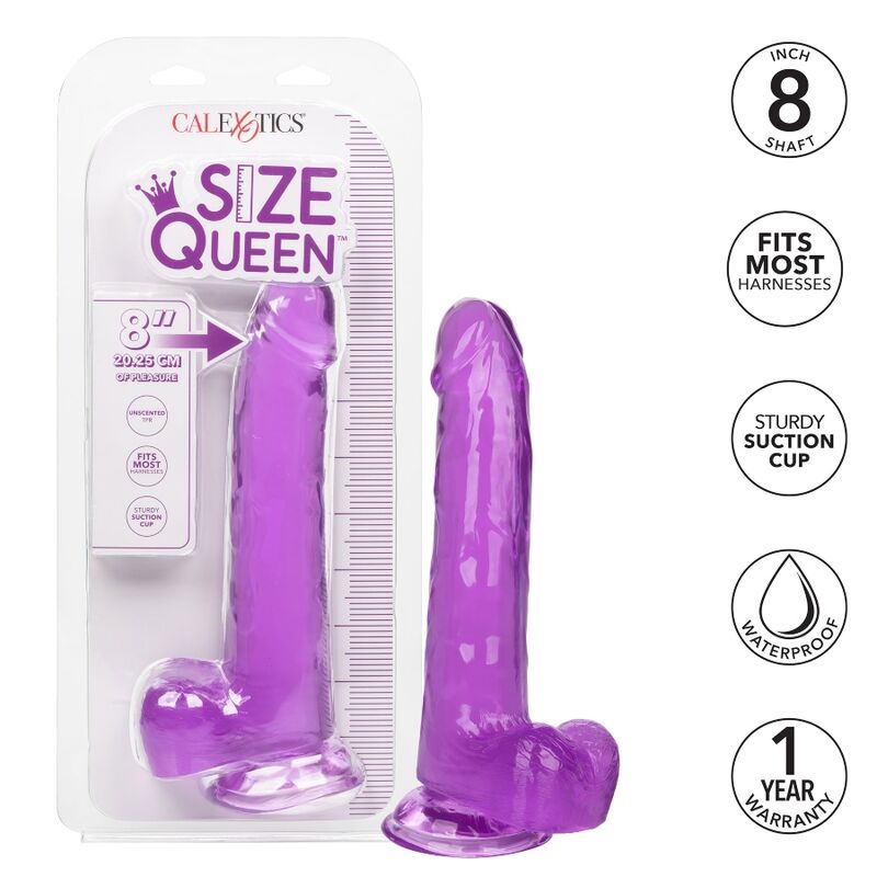 CALEXOTICS - SIZE QUEEN DILDO PURPLE 20.3 CM - My naughty haven #