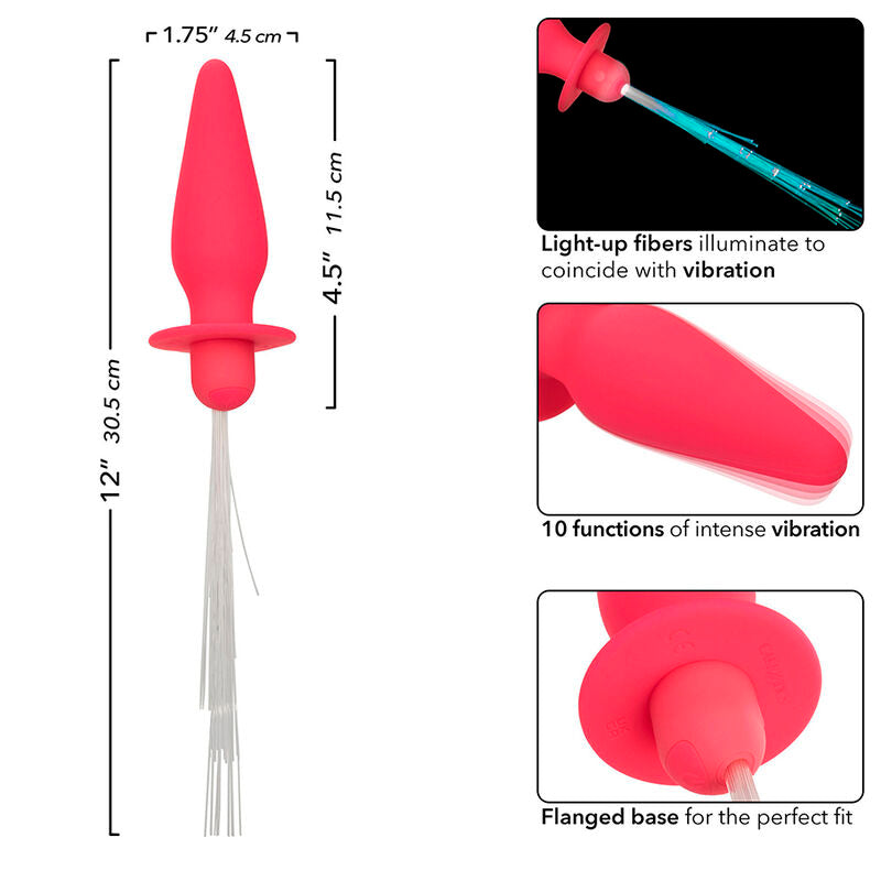 CALEXOTICS - SOUTHERN LIGHTS LIGHT UP ANAL PLUG 10 VIBRATIONS SILICONE PINK - My naughty haven #