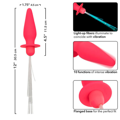 CALEXOTICS - SOUTHERN LIGHTS LIGHT UP ANAL PLUG 10 VIBRATIONS SILICONE PINK - My naughty haven #