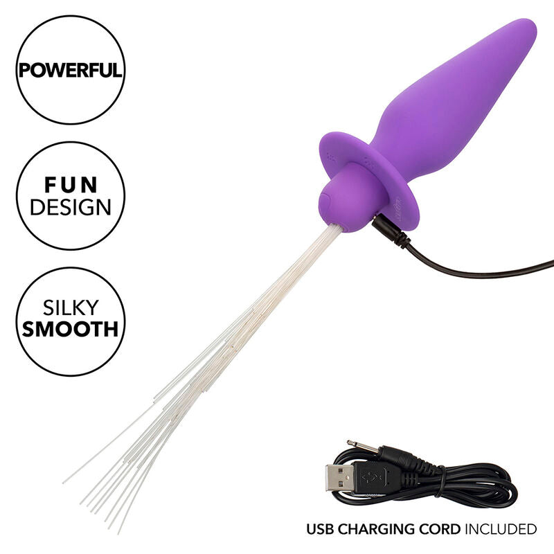 CALEXOTICS - SOUTHERN LIGHTS LIGHT UP ANAL PLUG 10 VIBRATIONS SILICONE PURPLE - My naughty haven #