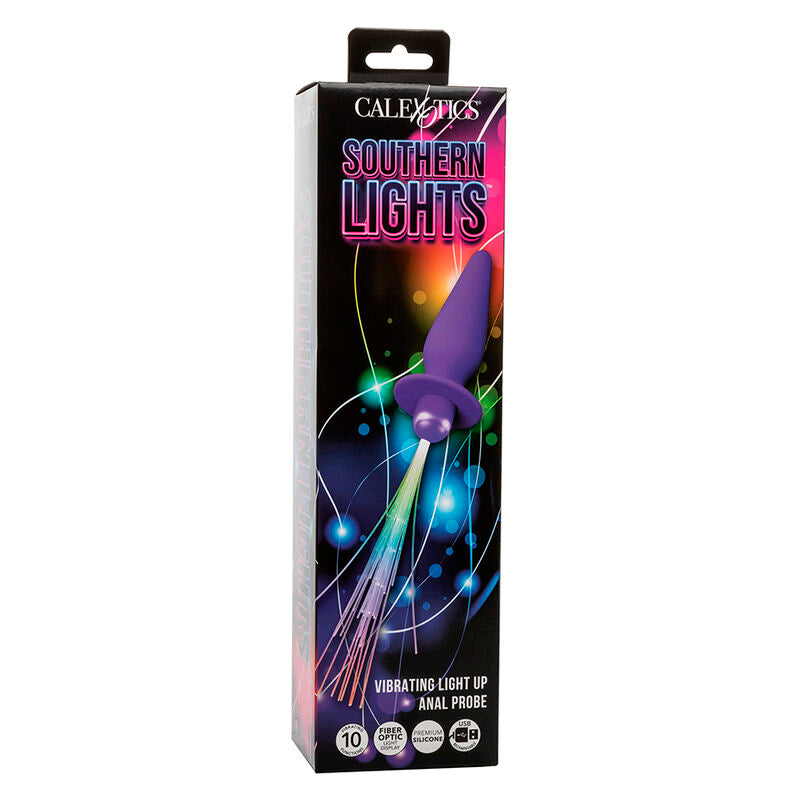 CALEXOTICS - SOUTHERN LIGHTS LIGHT UP ANAL PLUG 10 VIBRATIONS SILICONE PURPLE - My naughty haven #
