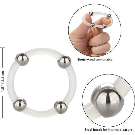 CALEXOTICS - STEEL BEADED SILICONE RING L - My naughty haven #