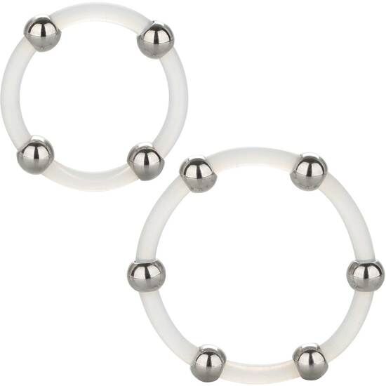 CALEXOTICS - STEEL BEADED SILICONE RING SET - My naughty haven #