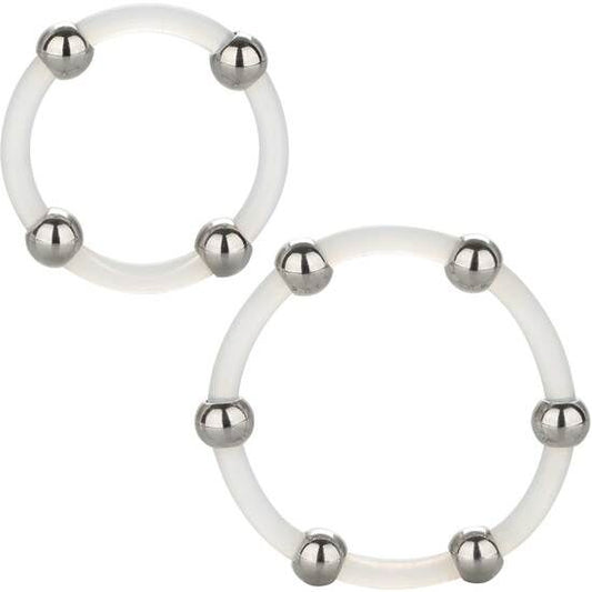 CALEXOTICS - STEEL BEADED SILICONE RING SET - My naughty haven #