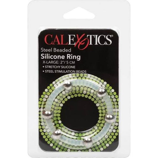 CALEXOTICS - STEEL BEADED SILICONE RING XL - My naughty haven #