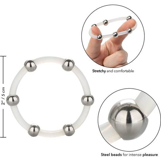 CALEXOTICS - STEEL BEADED SILICONE RING XL - My naughty haven #