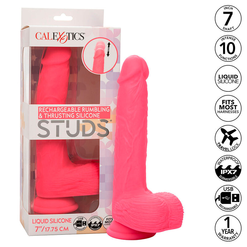 CALEXOTICS - STUDS REALISTIC VIBRATOR 10 VIBRATIONS PINK - My naughty haven #