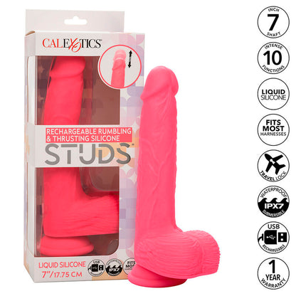 CALEXOTICS - STUDS REALISTIC VIBRATOR 10 VIBRATIONS PINK - My naughty haven #