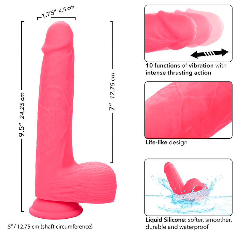 CALEXOTICS - STUDS REALISTIC VIBRATOR 10 VIBRATIONS PINK - My naughty haven #