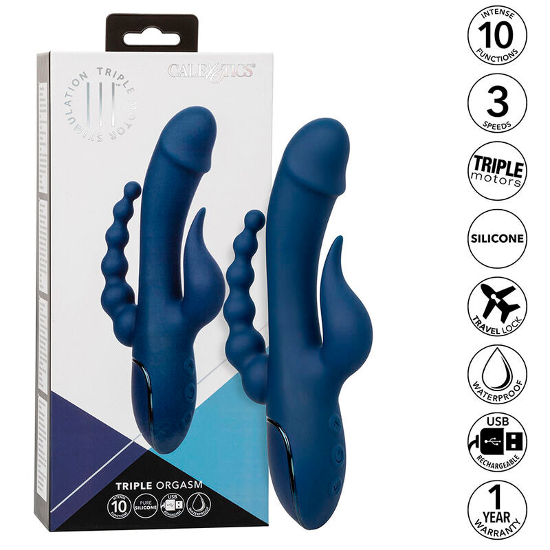 CALEXOTICS - VIBRATOR TRIPLE ORGASM BLUE - My naughty haven #