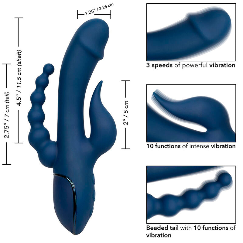 CALEXOTICS - VIBRATOR TRIPLE ORGASM BLUE - My naughty haven #