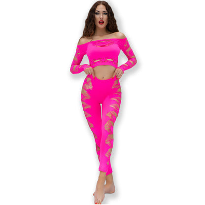 CHILIROSE - CR 4632 TOP & PANT FUCHSIA S/L - My naughty haven #