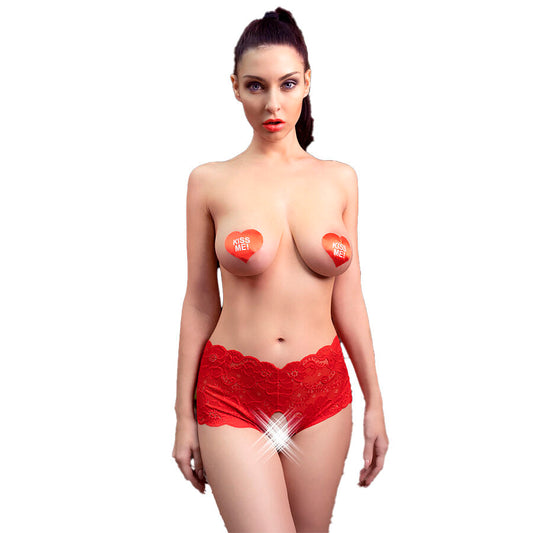 CHILIROSE - CR 4641 PANTIES CROTCHLESS RED L/XL - My naughty haven #
