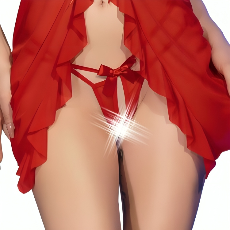 CHILIROSE - CR 4696 BABYDOLL & THONG CROTCHLESS RED S/M - My naughty haven #
