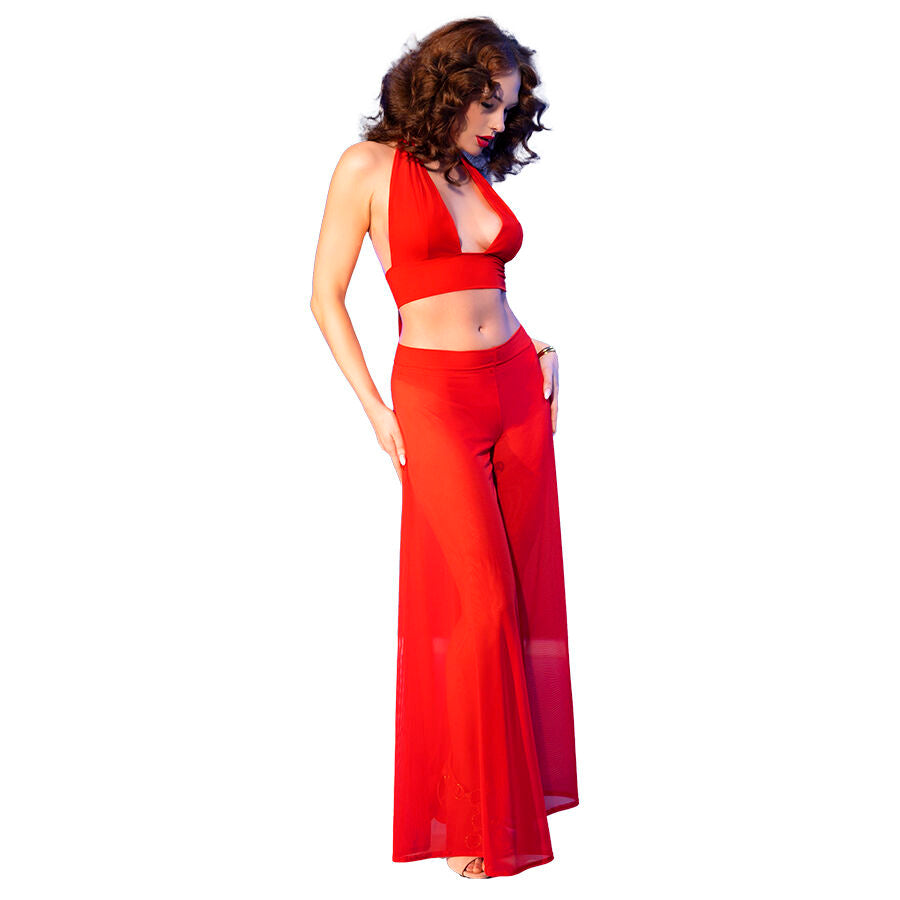 CHILIROSE - CR 4857 RED TOP AND PANTS SET SIZE S - My naughty haven #