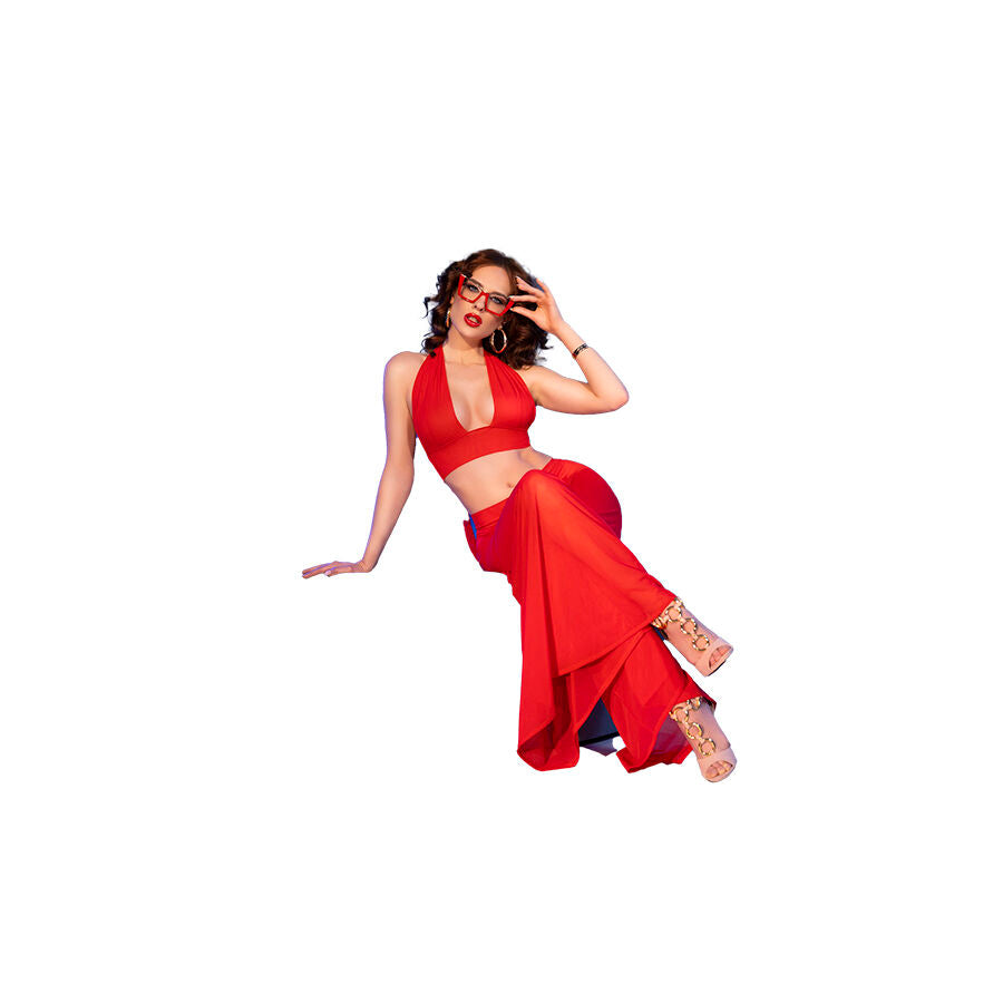 CHILIROSE - CR 4857 RED TOP AND PANTS SET SIZE S - My naughty haven #