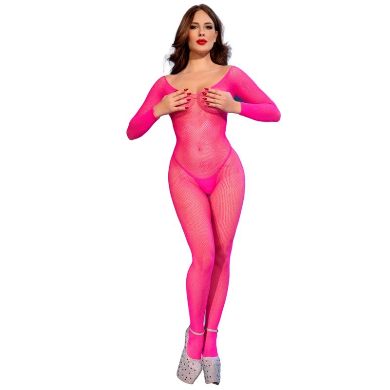 CHILIROSE - CR 4894 NEON PINK MESH BODYSTOCKING S/M - My naughty haven #