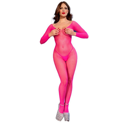 CHILIROSE - CR 4894 NEON PINK MESH BODYSTOCKING S/M - My naughty haven #