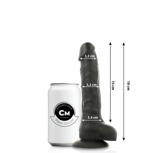 COCK MILLER - DILDO REALISTIC SILICONE DENSITY ARTICULABLE BLACK 18 CM - My naughty haven #