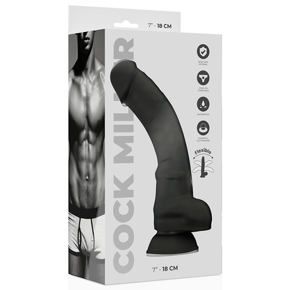 COCK MILLER - DILDO REALISTIC SILICONE DENSITY ARTICULABLE BLACK 18 CM - My naughty haven #
