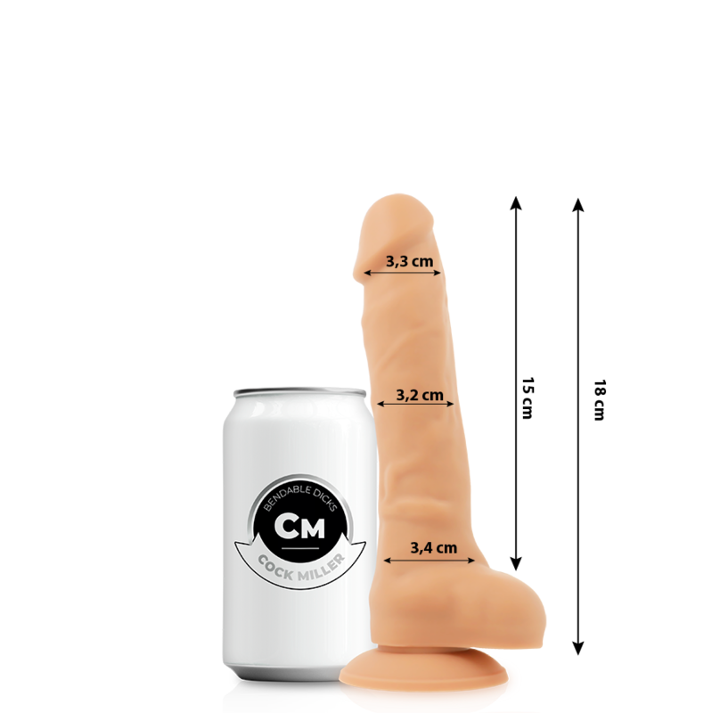 COCK MILLER - DILDO REALISTIC SILICONE DENSITY ARTICULABLE FLESH 18 CM - My naughty haven #
