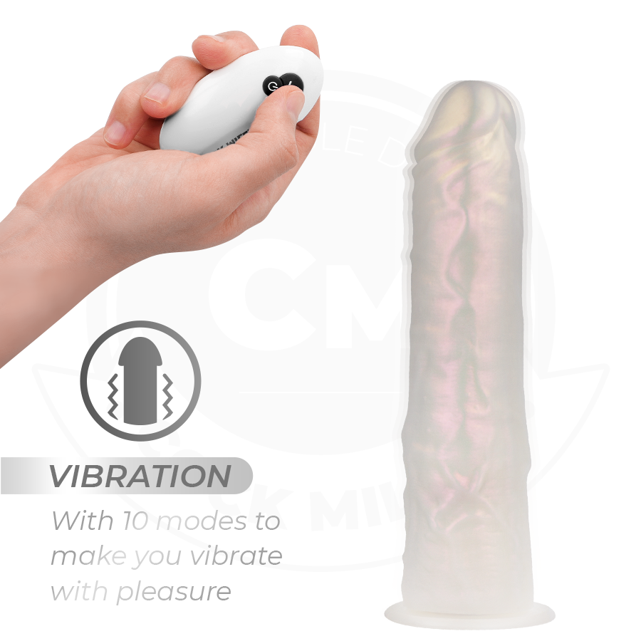 COCK MILLER - DILDO WITH SUCTION CUP, LIGHTS AND VIBRATION WITH REMOTE CONTROL WHITE 19.5 CM - My naughty haven #