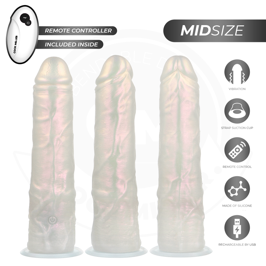 COCK MILLER - DILDO WITH SUCTION CUP, LIGHTS AND VIBRATION WITH REMOTE CONTROL WHITE 20.5 CM - My naughty haven #