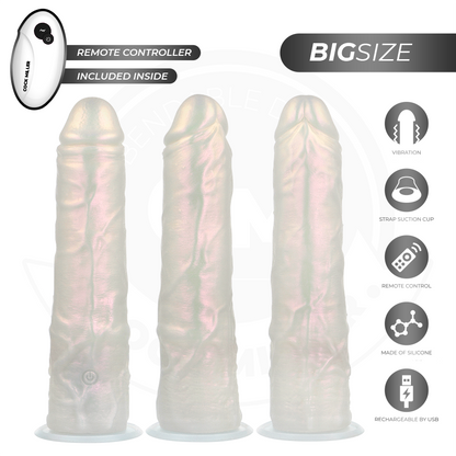 COCK MILLER - DILDO WITH SUCTION CUP, LIGHTS AND VIBRATION WITH REMOTE CONTROL WHITE 21.5 CM - My naughty haven #