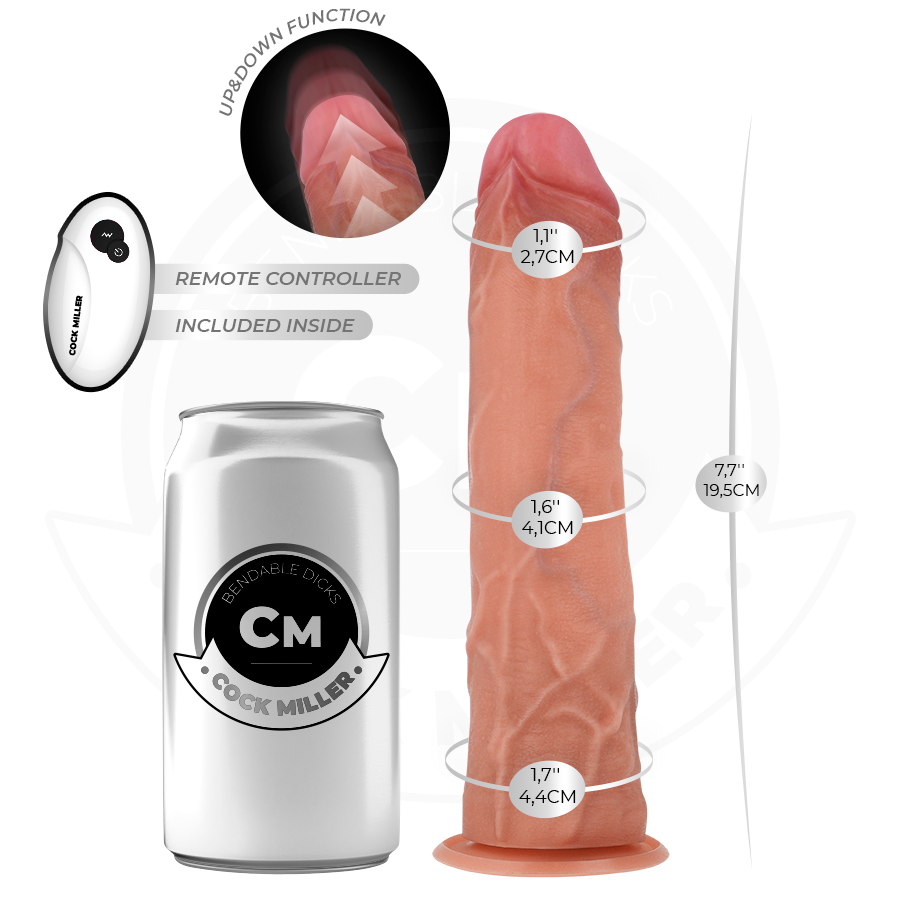COCK MILLER - HYPER-REALISTIC DILDO WITH SUCTION CUP AND THRUSTING WITH REMOTE CONTROL 19.5 CM - My naughty haven #