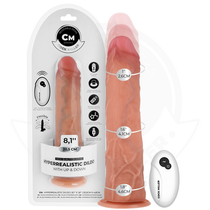 COCK MILLER - HYPER-REALISTIC DILDO WITH SUCTION CUP AND THRUSTING WITH REMOTE CONTROL 20.5 CM - My naughty haven #