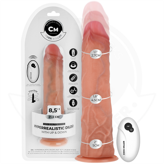COCK MILLER - HYPER-REALISTIC DILDO WITH SUCTION CUP AND THRUSTING WITH REMOTE CONTROL 21.5 CM - My naughty haven #