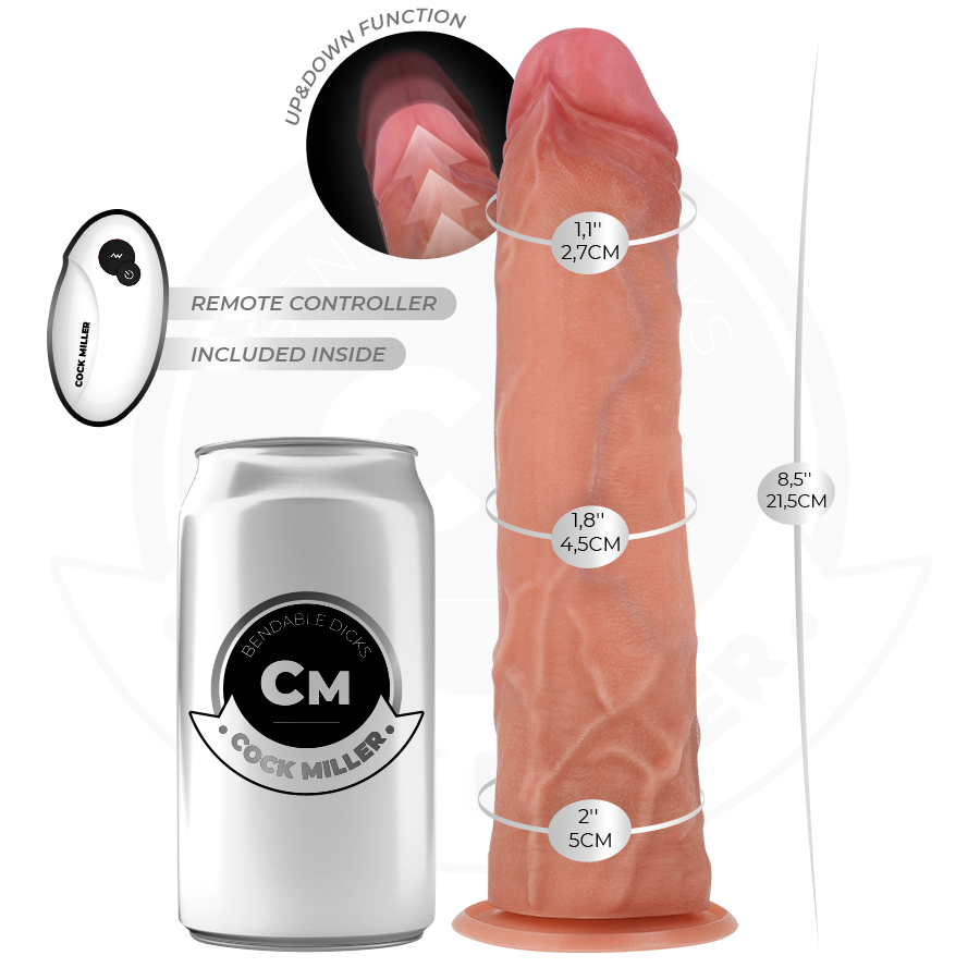 COCK MILLER - HYPER-REALISTIC DILDO WITH SUCTION CUP AND THRUSTING WITH REMOTE CONTROL 21.5 CM - My naughty haven #