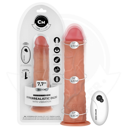 COCK MILLER - REALISTIC DILDO WITH SUCTION CUP AND REMOTE CONTROL VIBRATION 19.5 CM - My naughty haven #