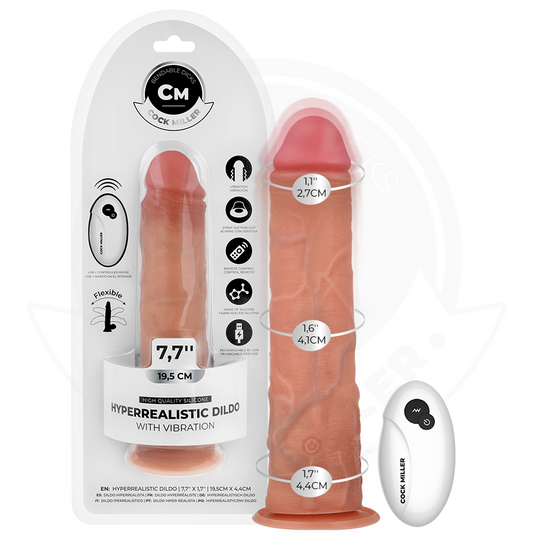 COCK MILLER - REALISTIC DILDO WITH SUCTION CUP AND REMOTE CONTROL VIBRATION 19.5 CM - My naughty haven #