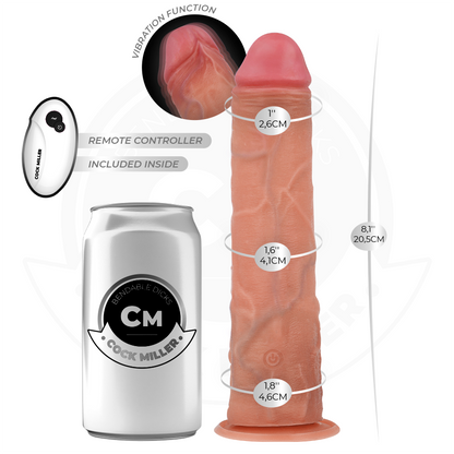 COCK MILLER - REALISTIC DILDO WITH SUCTION CUP AND REMOTE CONTROL VIBRATION 20.5 CM - My naughty haven #