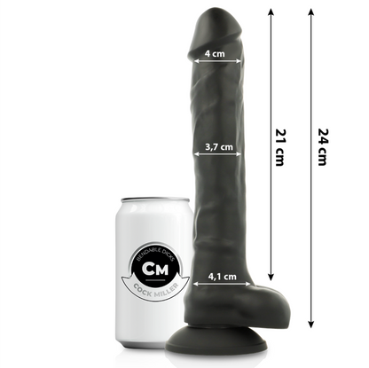 COCK MILLER - SILICONE DENSITY COCKSIL ARTICULABLE BLACK 24 CM - My naughty haven #