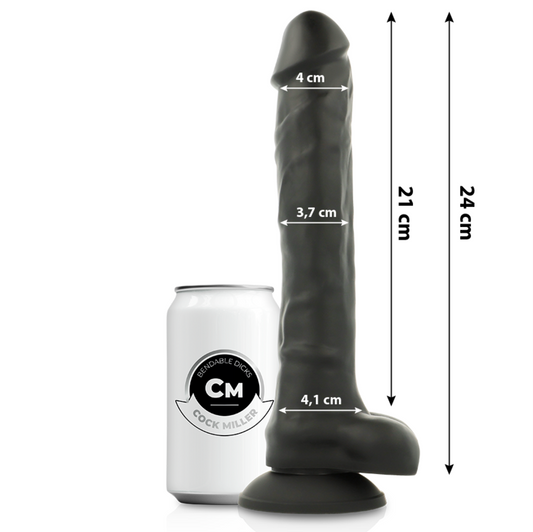 COCK MILLER - SILICONE DENSITY COCKSIL ARTICULABLE BLACK 24 CM - My naughty haven #