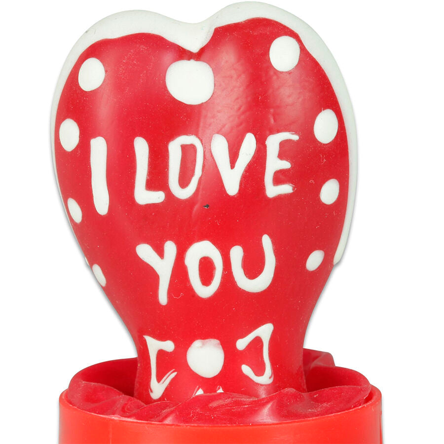 CONDOMERIE - HANDPAINTED NOVELTY CONDOMS HEART - I LOVE YOU MODEL 2 - My naughty haven #