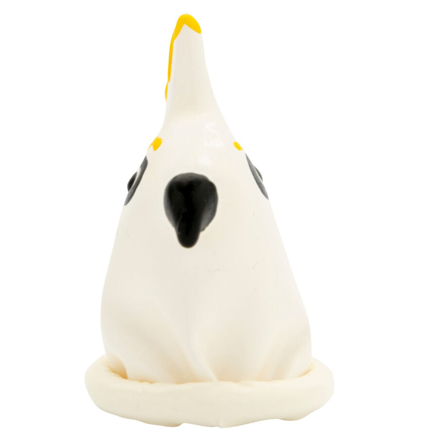 CONDOMERIE - HANDPAINTED NOVELTY CONDOMS PARROT WHITE - My naughty haven #